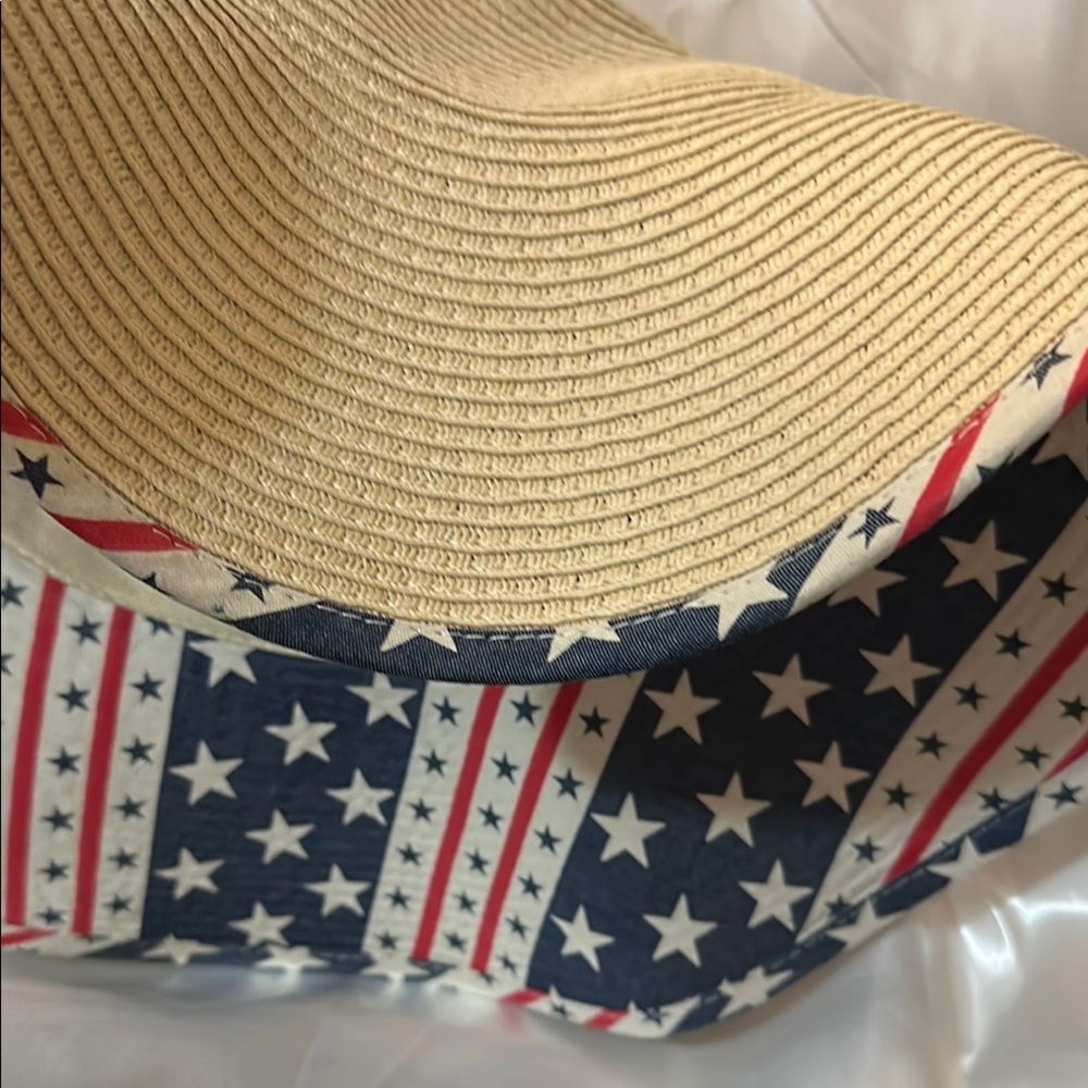 Stylish Tan Straw Looking Hat Great To Keep The Sun ☀️ off your Face! - Picture 4 of 5